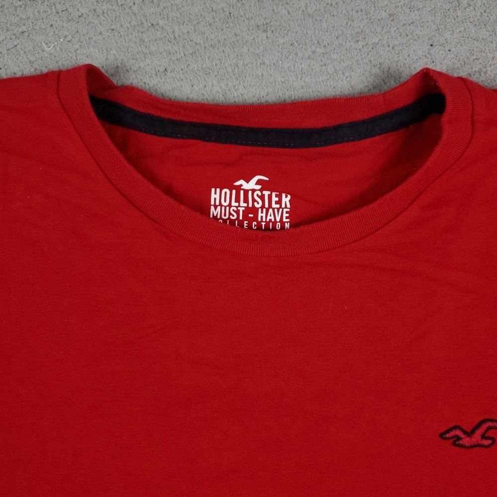 Hollister T Shirt Mens Size Large Red Casual Short Sleeve Adult ** - Picture 3 of 8